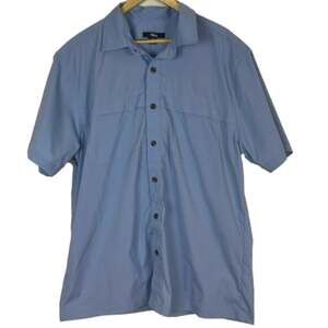 Tilley Blue button down casual lightweight shirt size large